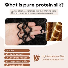 FLUFYMOOZ 4PC Clip in Hair Extensions, 14 Inch 100％ Pure Protein Silk Short Hairpiece Deep Curly Wavy Hair Extensions Clip in Natural Soft Hairpiece for Women-Black Brown