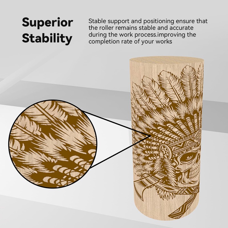 Longer Laser engraver's Rotary Roller Lift Stand Allows for Height