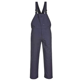 Portwest C881 Men's Bib Overalls 100% Cotton - Bib and Brace Work Overalls with Adjustable Straps and Pockets Navy, Medium