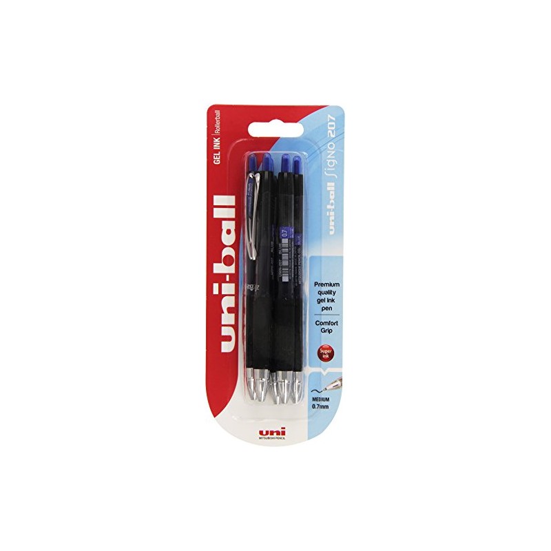 Uni-Ball Signo Gel 207 Retractable Rollerball Pen Pack of 5