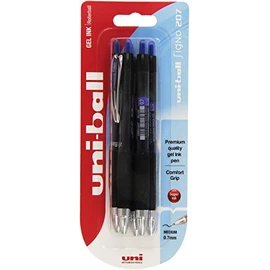 Uni-Ball Signo Gel 207 Retractable Rollerball Pen Pack of 5 Blue