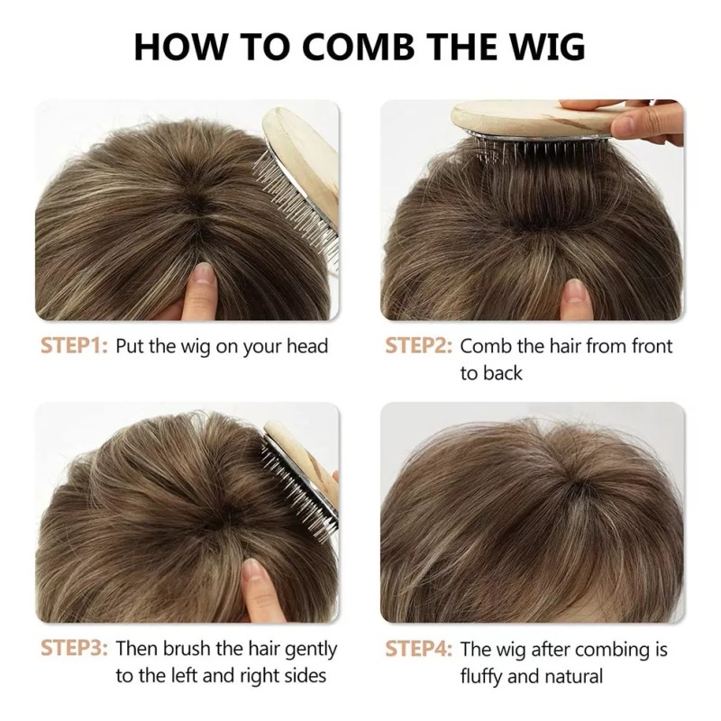generic Pelucas Pelo Corto Rubio Mixto Castaño Oscuro For Mujeres