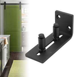 Yosoo Guía de Piso Deslizante Ajustable de Acero al Carbono Kit de Hardware para Puerta de Granero Deslizante de Puerta Doble para Accesorio de Hardware de Puerta de Granero Negro(Guia de Piso 02)