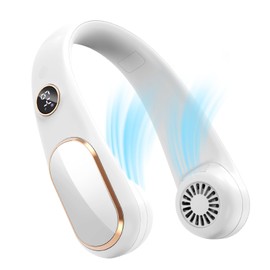 Koonie Neck Fan Rechargeable 5 Speeds, Portable Personal, Hands Free Bladeless, Battery Operated Wearable Adjustable, Screen Design, 4-12 Hours, Cooling For Travel, Outdoor, Indoor