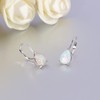 CiNily Opal Teardrop Earrings for Women Hypoallergenic 14K Withe Gold