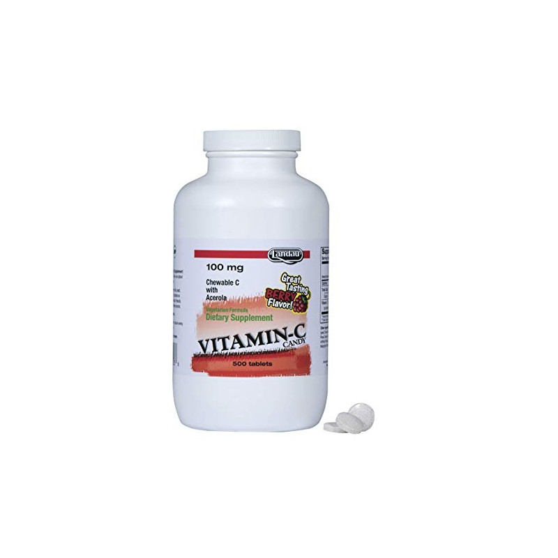 Landau Vitamin C Chewable 100 Mg, Great Tasting, 500 Chewable