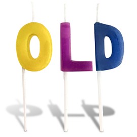 Old AF Birthday Candle | Old AF Birthday Decorations | Old AF Cake Topper | Over The Hill Birthday Decorations | Candles | 3 Inches (Multicolor)