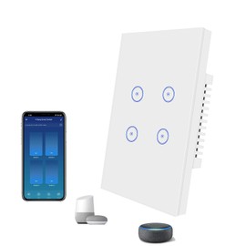 Jinvoo Smart Light Switch, Zigbee Light Switch, Compatible with Alexa and Google, Smart Life Control, Hub Required (4 Gang)