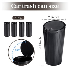 Auto Mülleimer mit Deckel：Automülleimer Klein mit 4 Rollen Müllbeutel - Wasserdicht & Geruchsneutral Autozubehör Innenraum - Ökologischer Auto-Abfallbehälter für Auto, Haushalt, Büro und Schlafzimmer