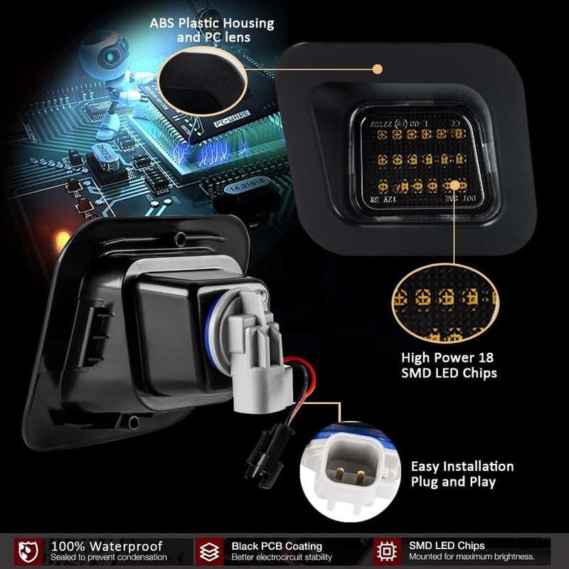 D-Lumina LED License Plate Lights with Clip Retainer Sockets for