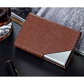 Multi Credit Card Holder Business Card Holder Stainless Steel Lightweight Business Card Holder for Men and Women Brown