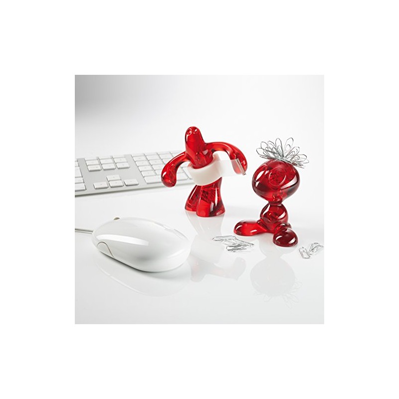 Koziol"Elvis" Tape Dispenser - Transparent/red