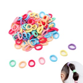Pack of 100 Hair Bobbles Girls Colourful Elastic Hair Bobbles 2 mm Multicoloured Hair Bands Kids Hair Scrunchies Elastic Hair Bands Small Braid Bobbles for Girls, Children, Toddlers, Baby Mini Hair