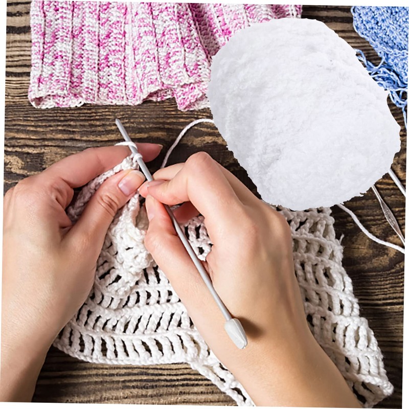 Tofficu 2rolls Soft Coral Fleece Knitting Yarn Replaceable Multi-Function Crochet