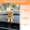 SurPse Shaking Wooden Man Figurine, Wooden Man with Wobbly Legs,