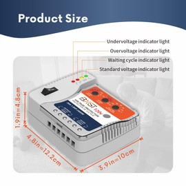 BXST Surge Protector, 20A Voltage Regulator, Wiring Heavy Duty Power Surge Protector Outlet for Refrigerator, TV, Computer and Home Appliance, Adjustable, LED Display Screen, 120V, 2400W, 140J