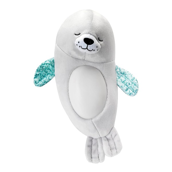 Infantino - Sweet Dreams Sound & Light Soothe - Baby Seal Plush - Cuddly Plush - Relaxing - Sensory Plush - Night Light - Melodies - Newborns - Easy to Clean - One Size - Grey - 0M+