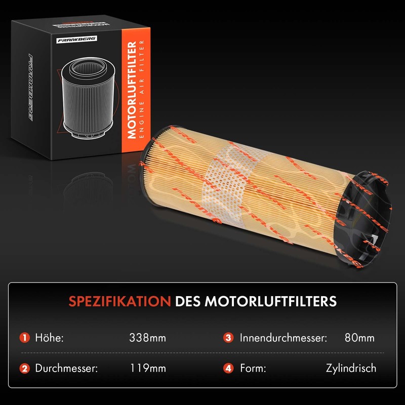 Frankberg Air Filter Insert Diesel Compatible with C-Class W204 C200CDi