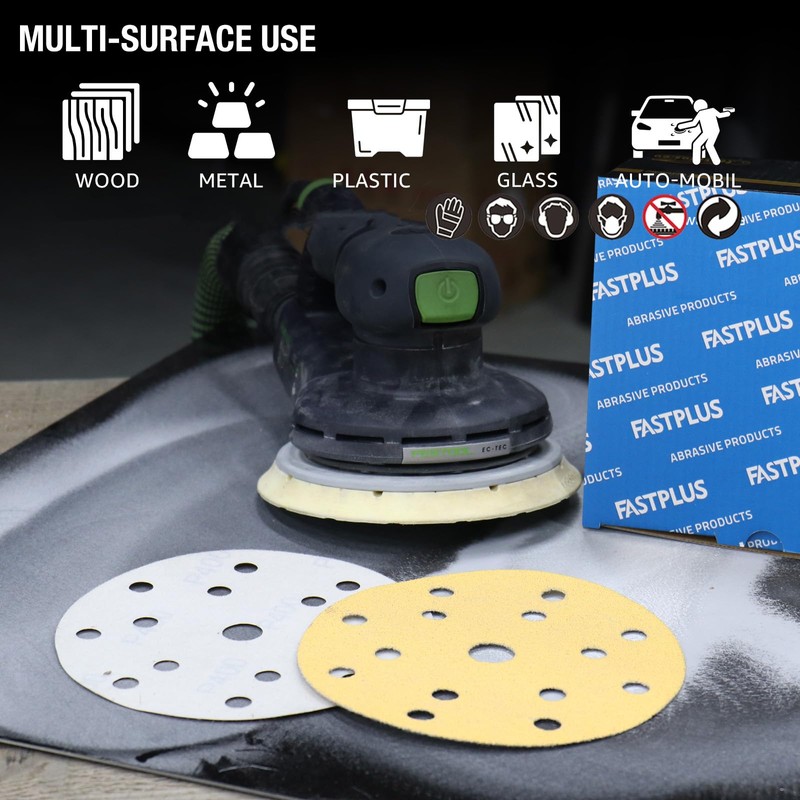 150mm Sanding Discs,6 Inch 15 Hole Sanding Discs,Hook and Loop