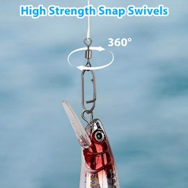 Quick Change Fishing Swivels & Snaps, Stainless Steel Saltwater Snaps Connector Diamond Shaped Design Fishing Swivels Snap Swivel High Strength Snaps Ball Bearing Swivels Fishing Kit (100Pcs,SS）