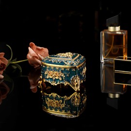 SUMNACON Vintage Metal Jewelry Box Trinket Box, Decorative Small Jewelry Trinket Organizer with Lid Retro Heart Storage Box Holder for Rings Earrings Necklace (Blue)