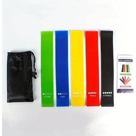 Unbranded Generic 5Pcs Set Elastic Yoga Resistance Rubber Bands w/pouch
