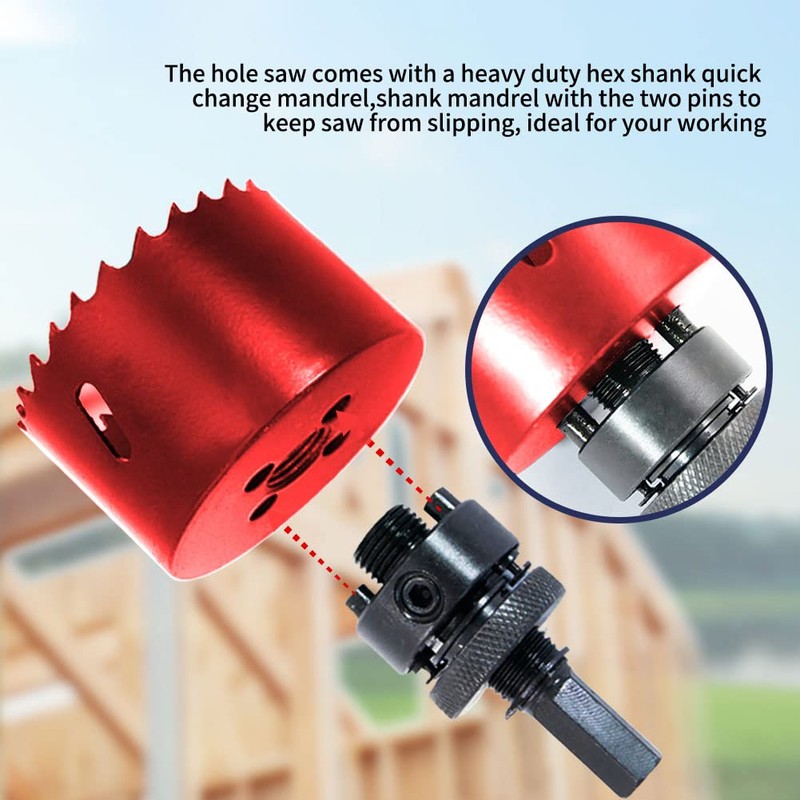 65mm Hole Saw,Drill Bit,LAIWEI Heavy Duty Mandrel Hole Cutter for