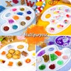 Oval Paint Palette, FANDAMEI Plastic Paint Tray Palette, Painting Palette,