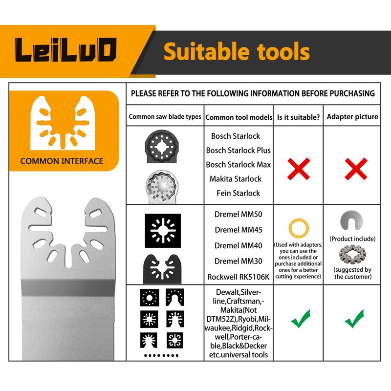 6 Piece Diamond Grit Oscillating Grout Removal Blade Set Universal