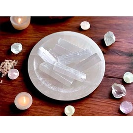 4All Selenite Crystal Sticks for Jewellery Making,Home Decoration,Cleansing and Protection Spiritual Energy Healing 5-6cm White Quartz Selenite Sticks (Pack of 10)