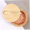 STOBAZA Multi-Function Wooden Salt Box Magnetic Lid Seasoning Canister Kitchen