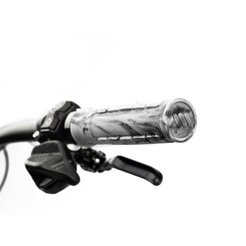 All Mountain Style AMS Rise Bicycle Lock-on Handlebar Grips, White
