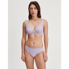 CALIDA Nat. Comfort Xtra Women's Regular Cut Premium PIMA Cotton Briefs with Feminine Lace Detail, Orchid Petal, 10 - 12