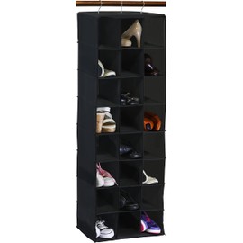 Simple Houseware Hanging Closet Organizers 24 Section Shoe Shelves, Black