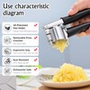 Garlic Press Mincer, Crusher Set with Removable Chamber - Ergonomic