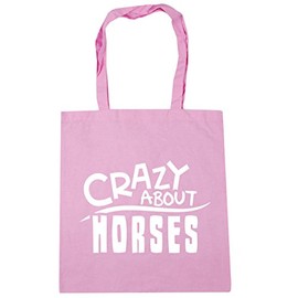 Hippowarehouse Crazy About Horses Tote Shopping Gym Beach Bag 42cm x38cm, 10 litres
