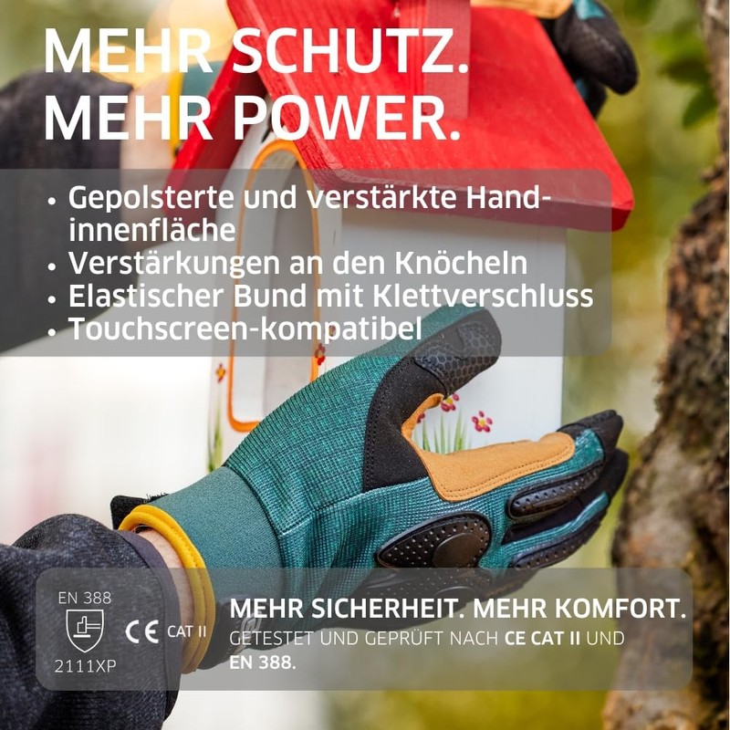 Gebol Cornus (1 Pair) - Work Gloves with Reinforced Palm,