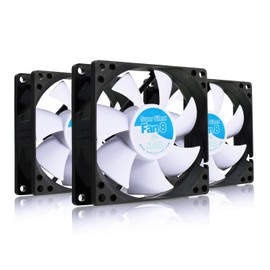 AABCOOLING Super Silent Fan 8 - Silent and Efficient 80mm Fan with 4 Anti-vibration Pads, CPU Fan, Air Cooler, Airflow Fan, Case Fan - Value Pack 3 Pieces 13.9 dB(A), 19.4 CFM, 1600 RPM