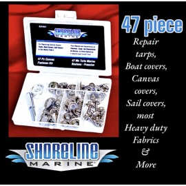 Shoreline Marine Canvas Fastener Kit 47pc :Repair-Boat Cover,Sail Cover,Tarp Etc