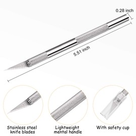 15 Pack Exacto Knife Set, Hobby Knife, Back to School Supplies Craft Knifes Kit for Art, Carving, DIY, Scrapbooking, Art, Cutting, Stencil(Silver)