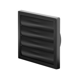 Awenta 6" inch / 150 mm External Gravity Grille - Black Air Vent Cover with Shutters - Ducting Exhaust Hood Vent. Extractor Fan Back Draught Covers with Flaps, Outdoor Wall Ventilation Air Cap.
