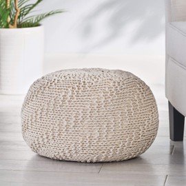 Christopher Knight Home Barwick Pouf, Ivory