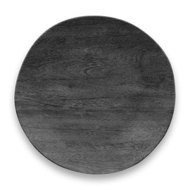 Abode Homewares Design TT21825677 Ethical Unbreakable Tableware, BPA Free, Blackened Wood Platter, Dinner Plate, Plate, 1 Plate, Diameter Approx. 10.6 inches (27 cm), Safe for Kids, Cafe Tableware, Lightweight, Dishwasher-Safe, Birthday Gift, Women, Bamb