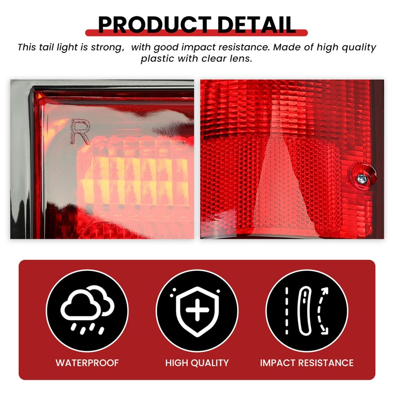 HECASA Tail Lights Compatible with 1995-2000 Toyota Tacoma Pickup Trunk
