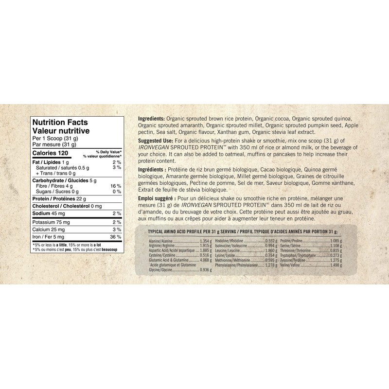 IRONVEGAN Sprouted Protein - Chocolate, 1000 GR