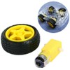 HONBAY 2 Sets Plastic Tire Wheel with Gear Motor Dual