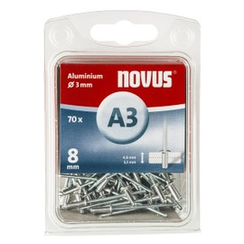 Novus 045-0029 Blind Rivets A 3 x 8 Aluminium Pack of 70