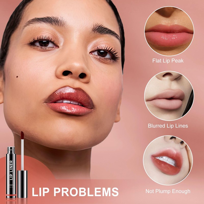 OETUIOW Lip Stain Peel Off, Waterproof Lip Liner with Plumping