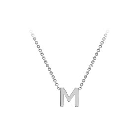 CARISSIMA Gold Women's 9ct White Gold 4.5mm x 5mm 'M' Initial Adjustable Necklace 38cm/15'-43cm/17''