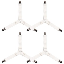 Bed Sheet Holder Corner Straps, 4 PCS Sheet Clips for Bedding, Mattress Cover Clips to Hold Sheets in Place, Adjustable Bed Bands, Fasteners/Grippers/Suspenders Fitted for Bedding